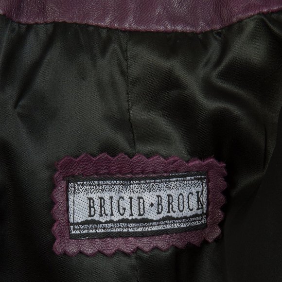 Brigid Brock 80s Aubergine Leather Pant Suit - Picture 9 of 10